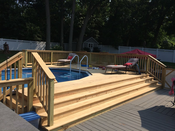 picture of stairs and deck for pool deck