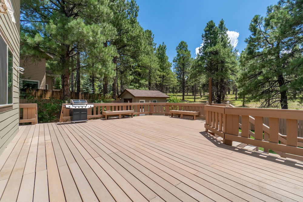 Gorgeous composite deck overlooking a beautiful landscape