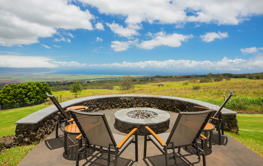 Beautiful view from a backyard firepit