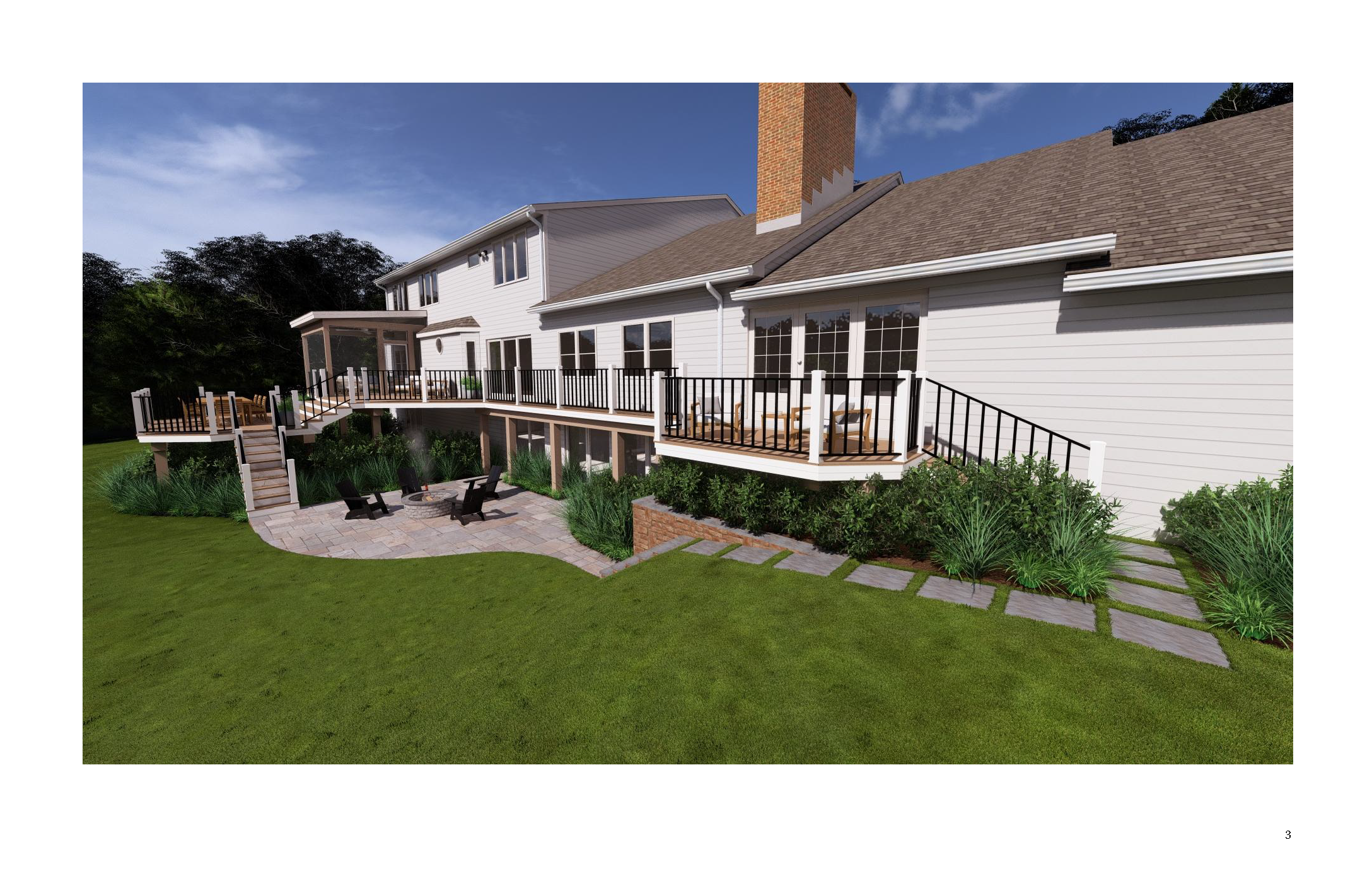 3D deck rendering back of house