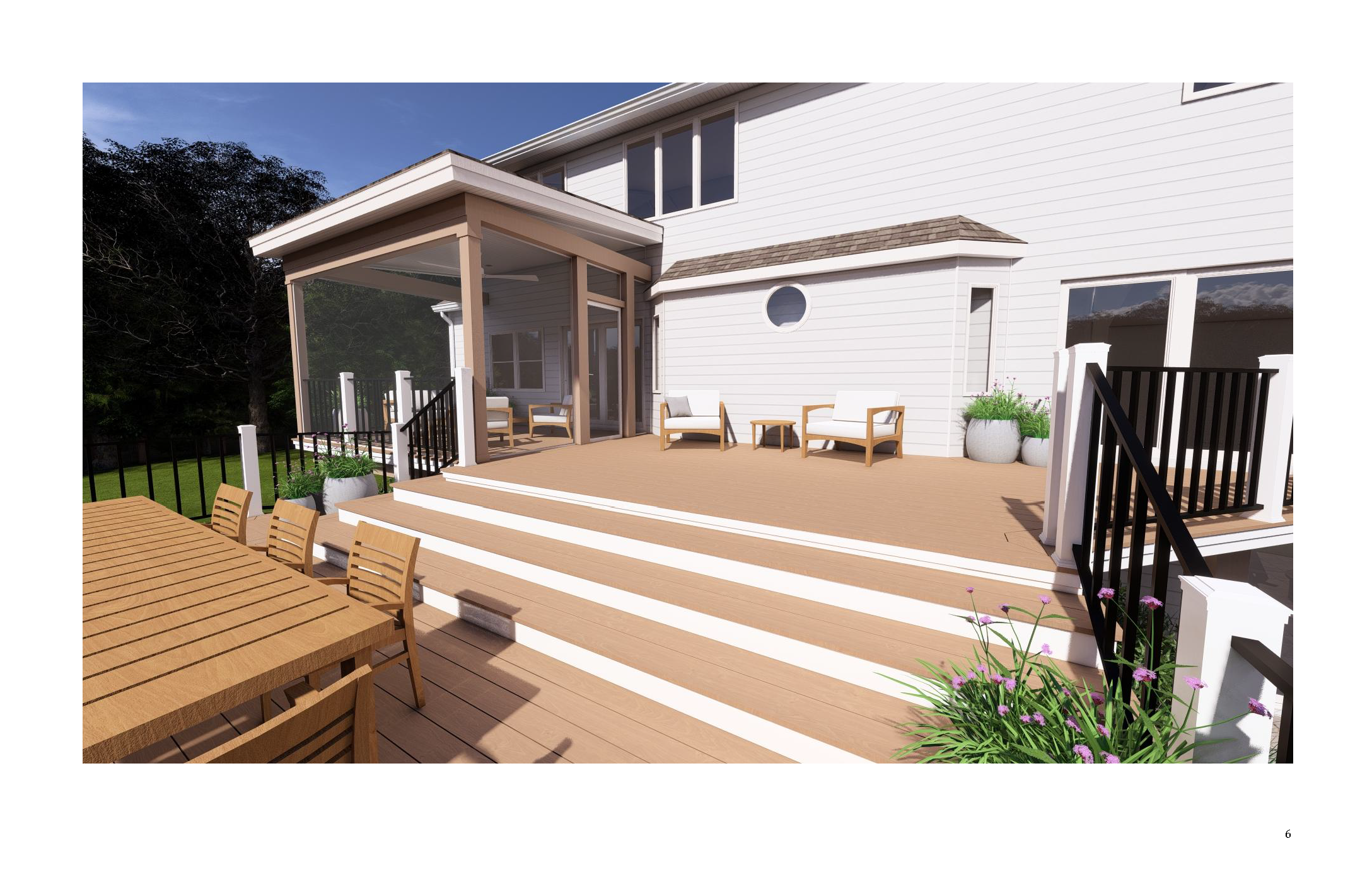 3d deck rendering with steps