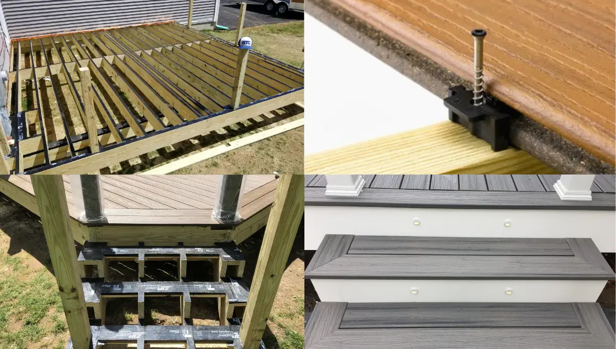 Quality deck design - hidden fasteners & flashing.