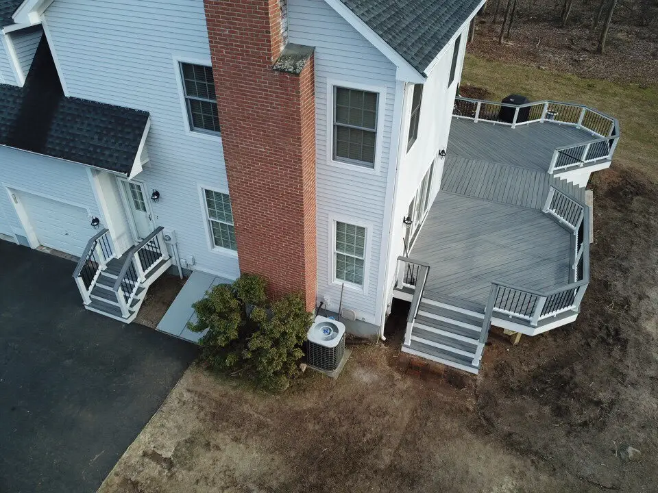 grey deck and stairs