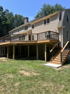 Deck view looking toward house showing layout and entry access