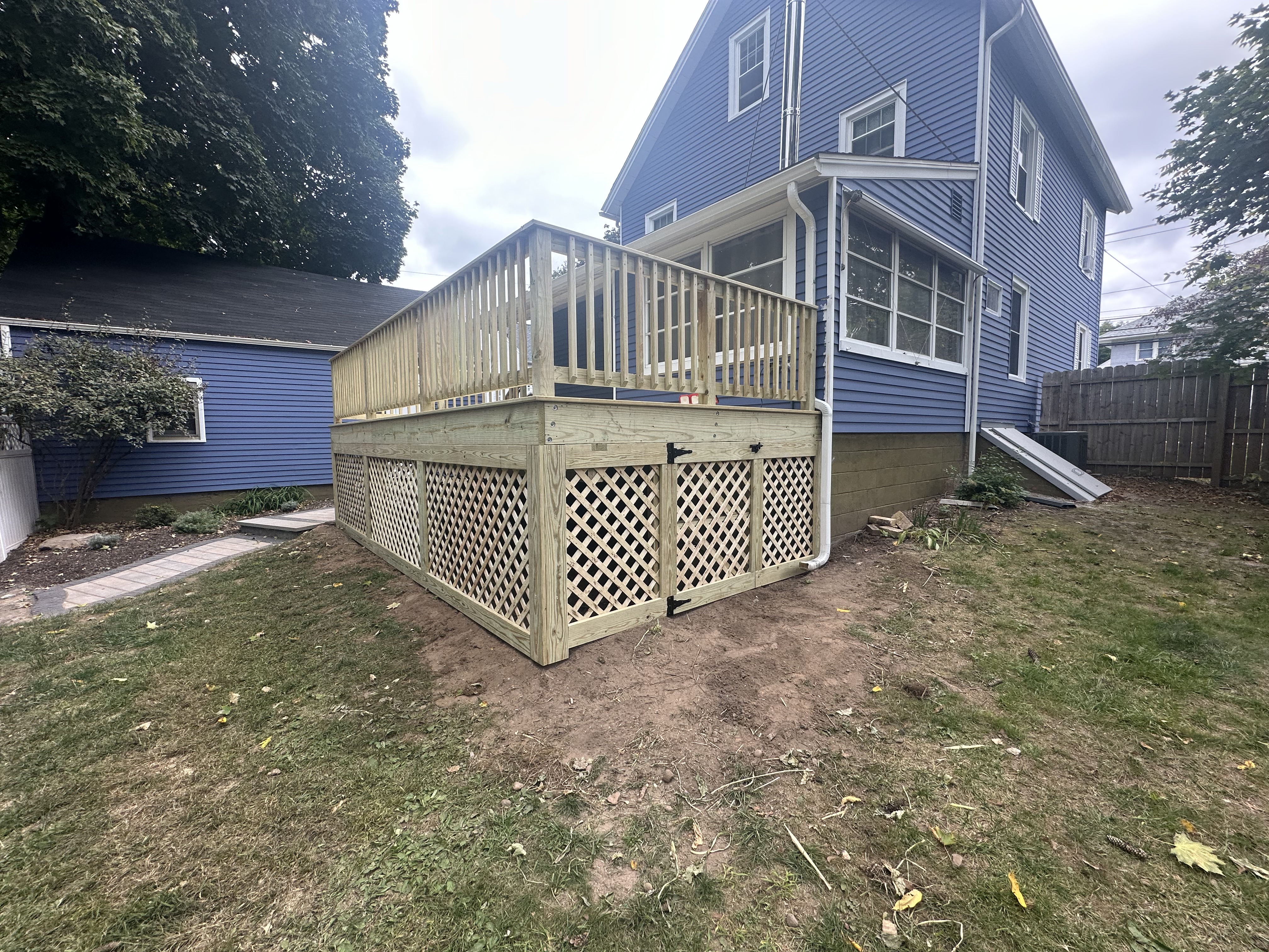 Manchester, CT Deck with Pressure Treated Wood and Lattice Skirting
