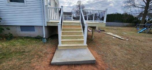 Pressure Treated Deck with Trex Select Railing in Berlin, CT