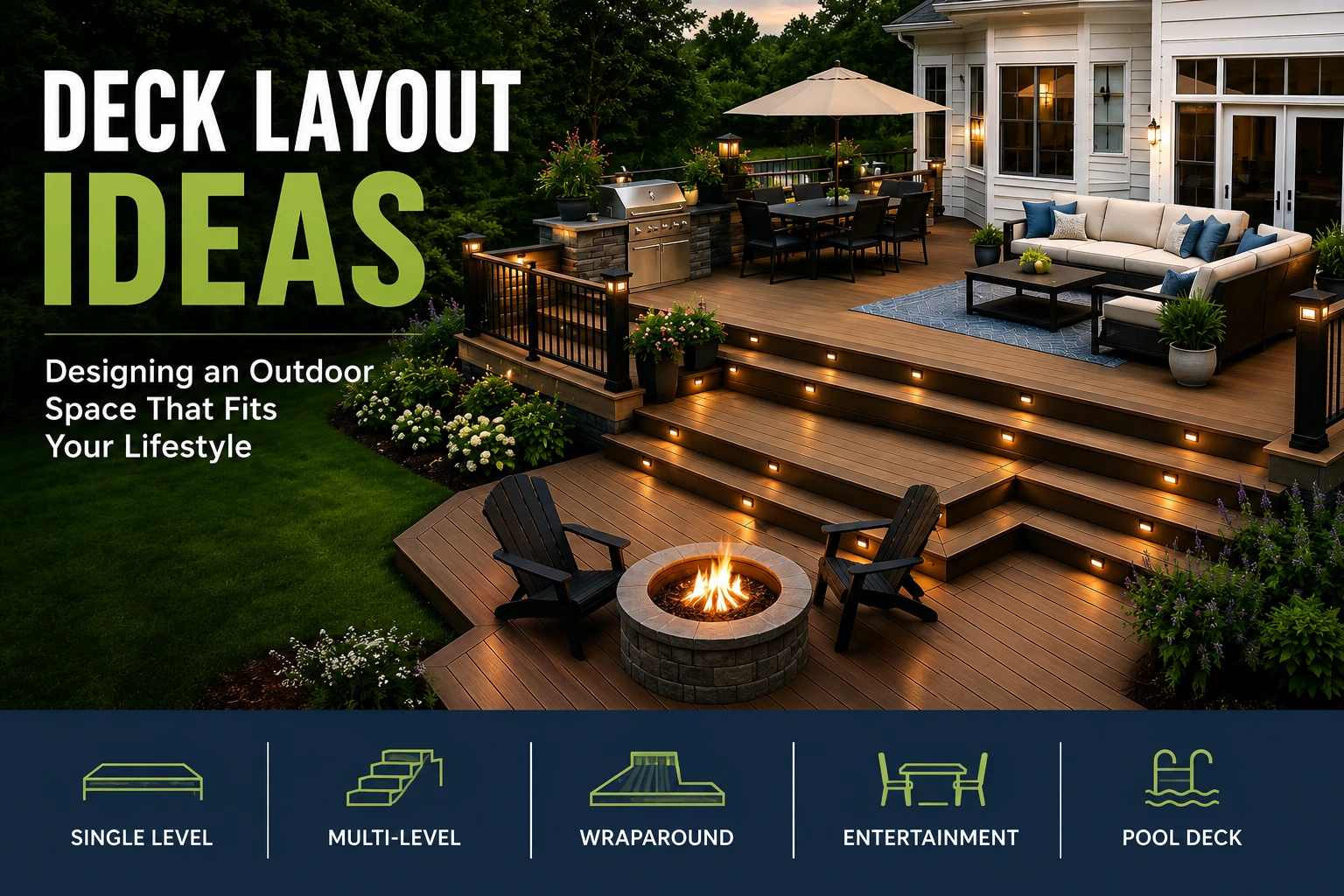 Deck layout ideas infographic